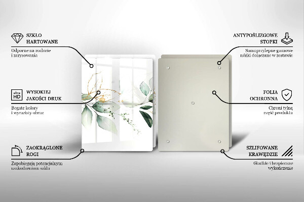 Tábua de cortar Folhas de aquarela