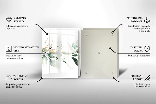 Tábua de cortar Folhas de aquarela