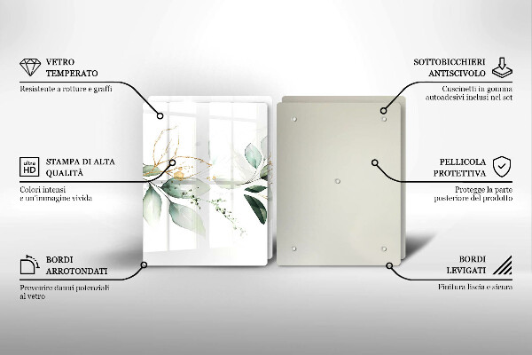 Tábua de cortar Folhas de aquarela