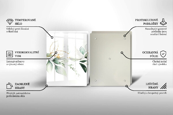 Tábua de cortar Folhas de aquarela