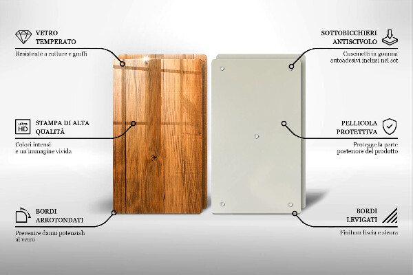 Tábua de vidro Tábuas de madeira