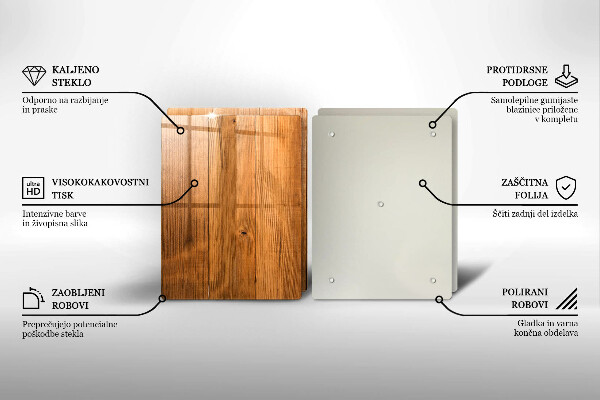 Tábua de vidro Tábuas de madeira