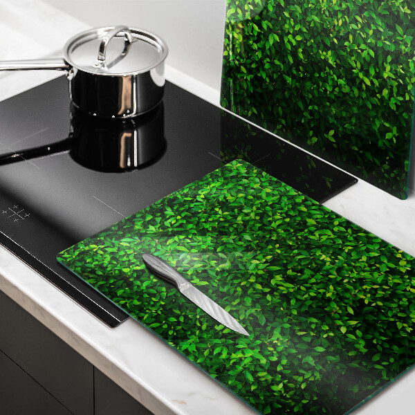 Tábua de corte de vidro Planta com folhas pequenas