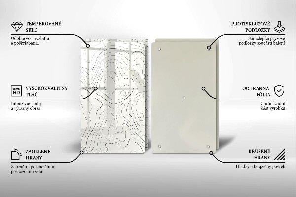 Tábua de vidro Design de arte de linha