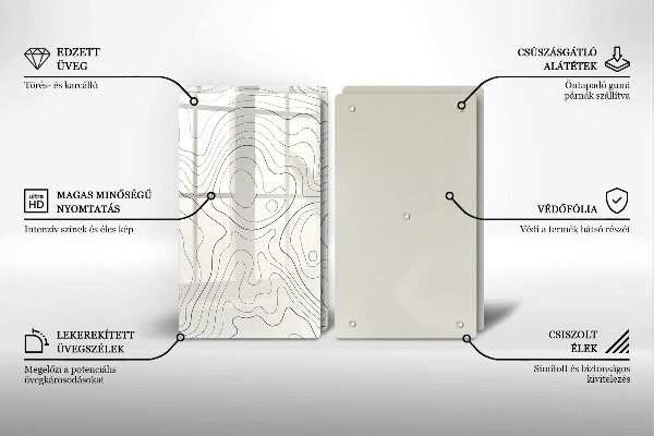 Tábua de vidro Design de arte de linha