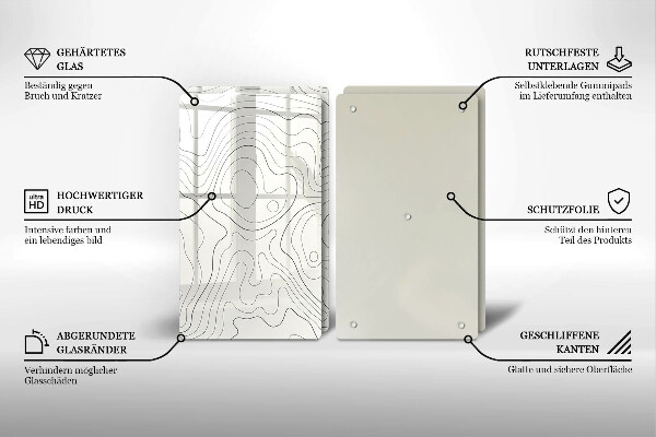 Tábua de vidro Design de arte de linha