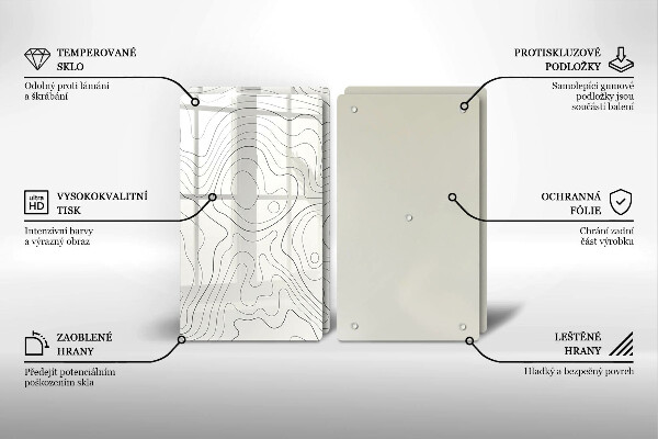 Tábua de vidro Design de arte de linha