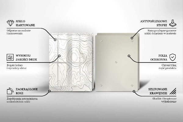 Tábua de vidro Design de arte de linha