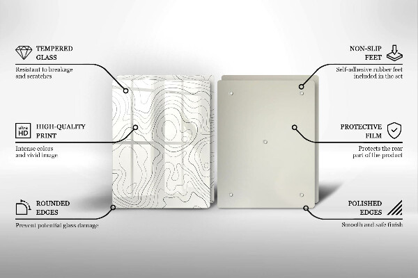 Tábua de vidro Design de arte de linha