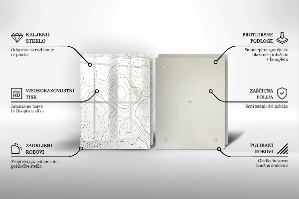 Tábua de vidro Design de arte de linha