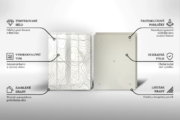 Tábua de vidro Design de arte de linha