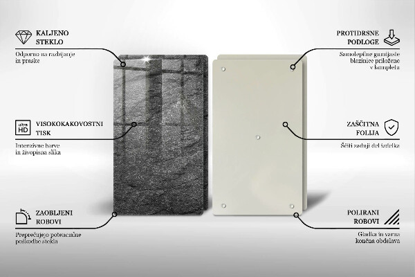 Tábua de corte de vidro Textura de pedra