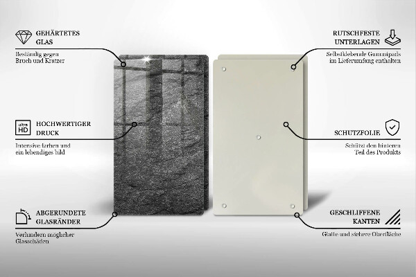 Tábua de corte de vidro Textura de pedra