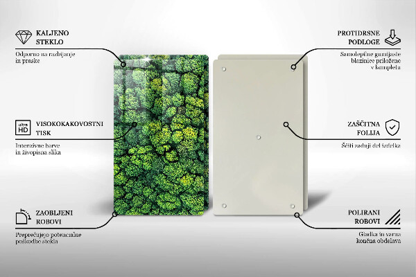 Tábua de cortar de vidro A natureza planta musgo