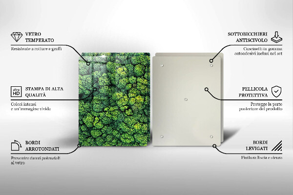 Tábua de cortar de vidro A natureza planta musgo
