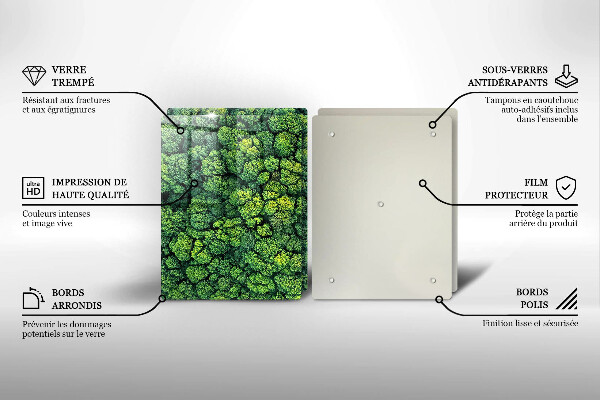 Tábua de cortar de vidro A natureza planta musgo