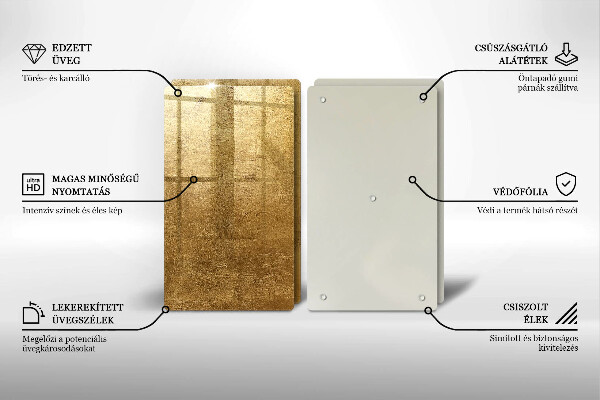 Tábua de cortar alimentos Fundo de textura dourada