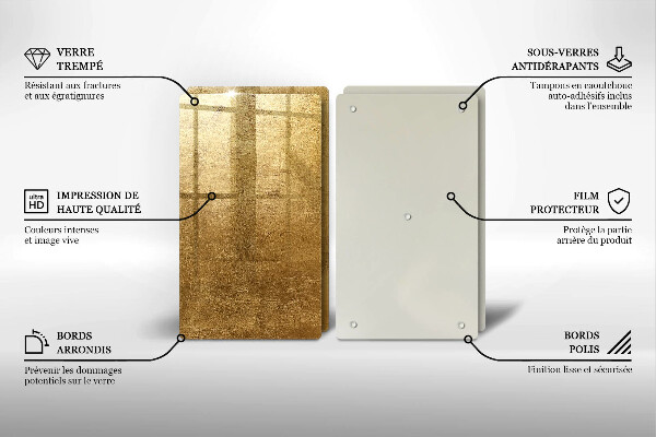 Tábua de cortar alimentos Fundo de textura dourada