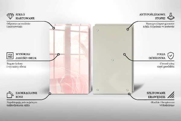 Tábua de cortar de vidro Fundo de rosas pastel