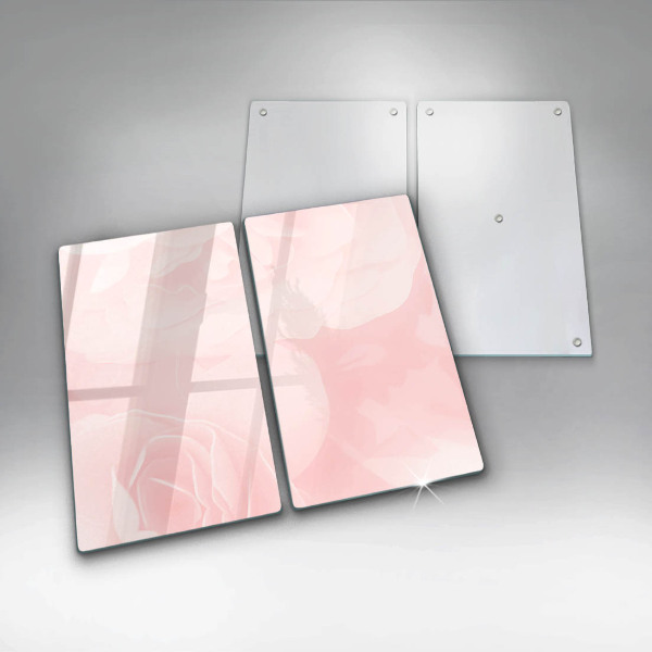Tábua de cortar de vidro Fundo de rosas pastel