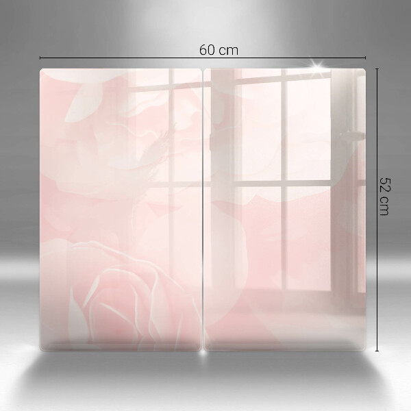 Tábua de cortar de vidro Fundo de rosas pastel