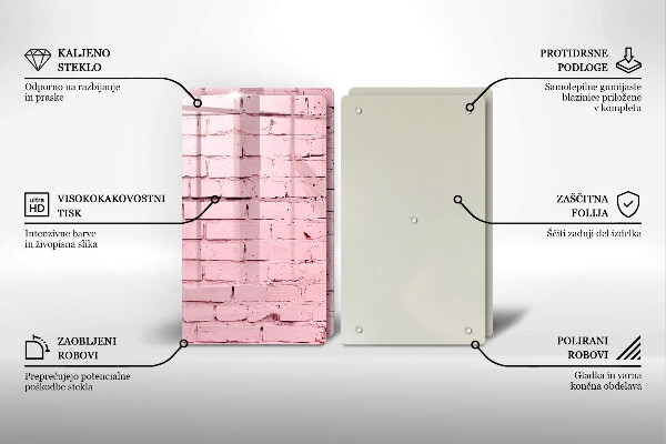 Tábua de cortar Parede de tijolos em tons pastel