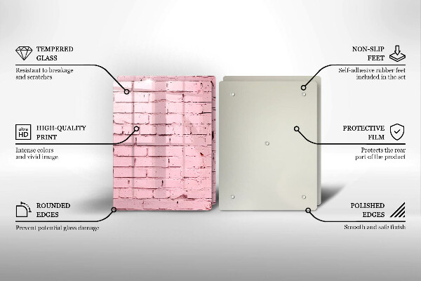 Tábua de cortar Parede de tijolos em tons pastel