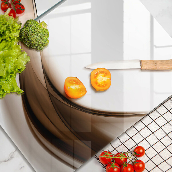 Tábua de cortar de vidro Linhas marrons abstratas