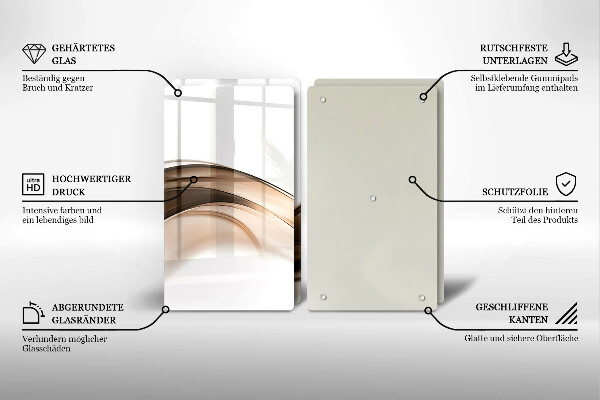 Tábua de cortar de vidro Linhas marrons abstratas