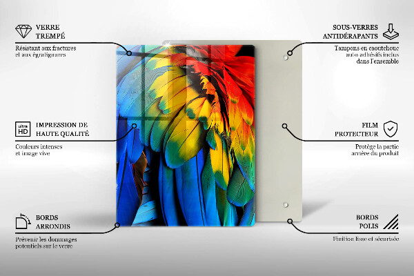 Tábua de corte de vidro Cor azul marinho