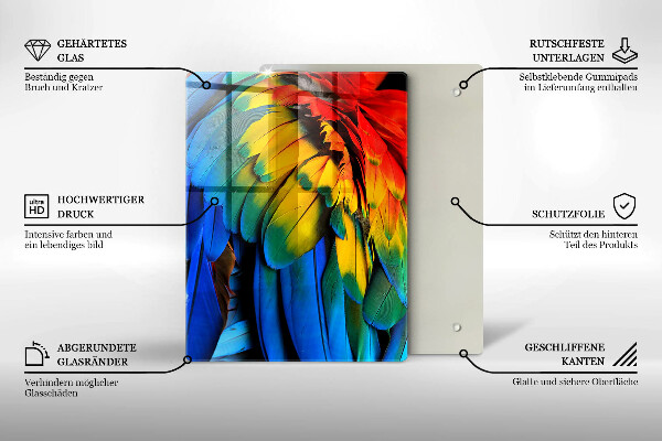 Tábua de corte de vidro Cor azul marinho