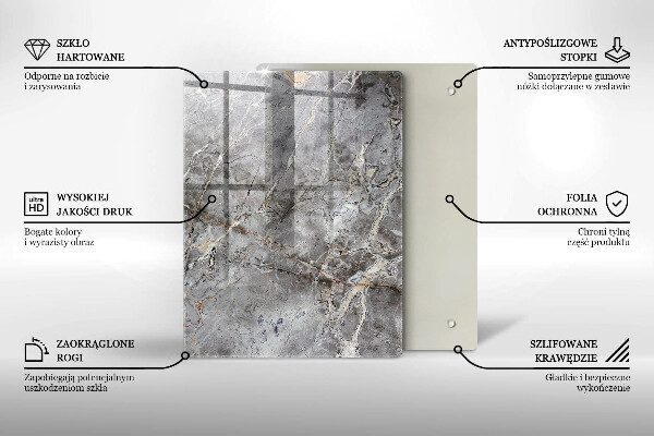 Tábua de cortar de vidro Cor azul