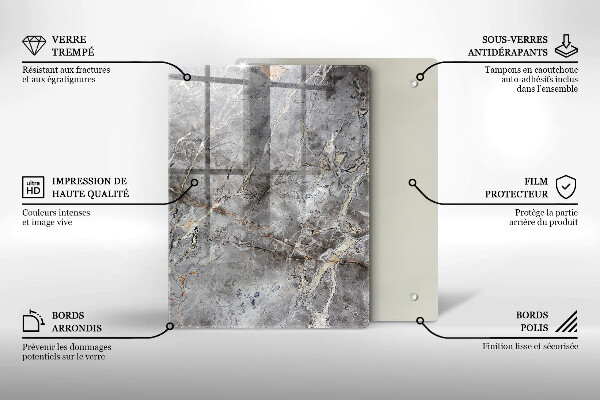 Tábua de cortar de vidro Cor azul