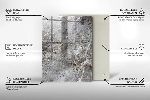 Tábua de cortar de vidro Cor azul