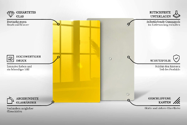 Tábua de vidro Cor amarela