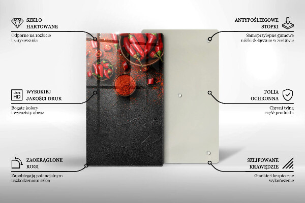 Tábua para cozinha Pimentas vermelhas