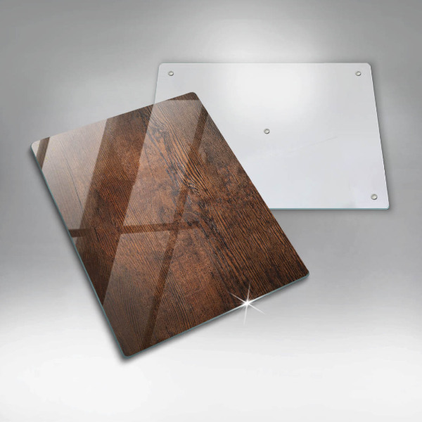 Tábua de corte de vidro Placa de madeira escura