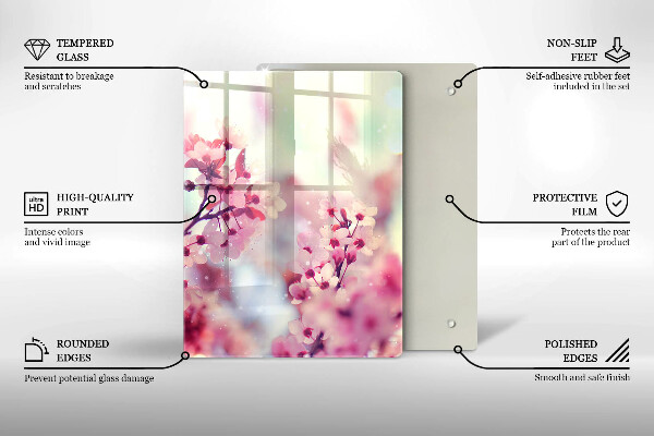 Tábua de corte de vidro Placa de madeira escura