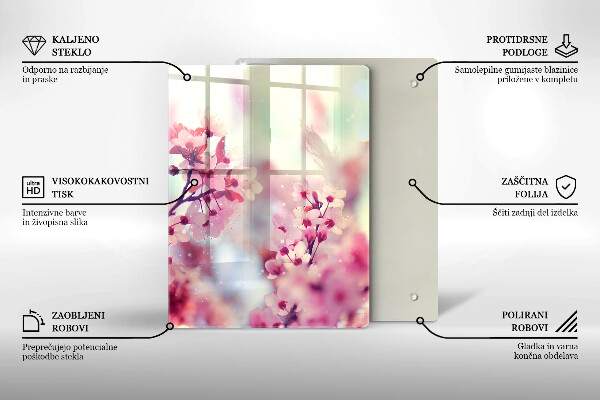 Tábua de corte de vidro Placa de madeira escura