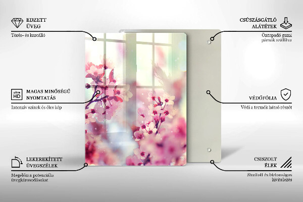 Tábua de corte de vidro Placa de madeira escura