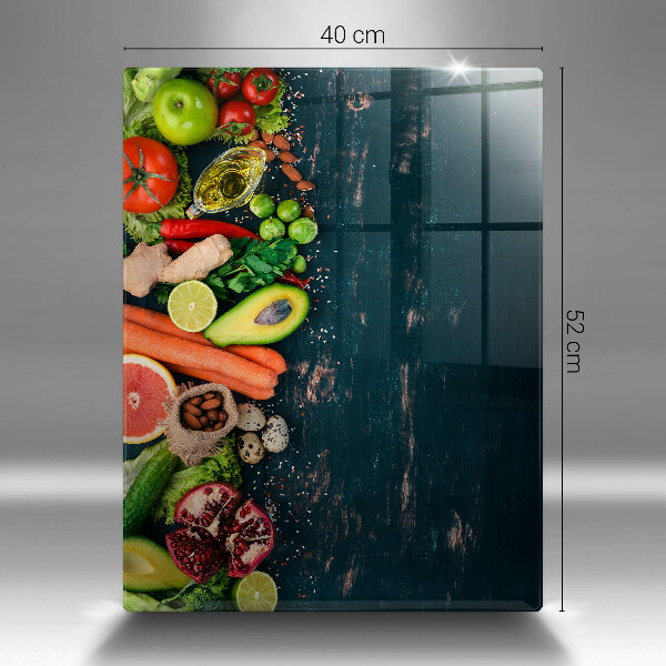 Tábua de corte de vidro Frutas e vegetais