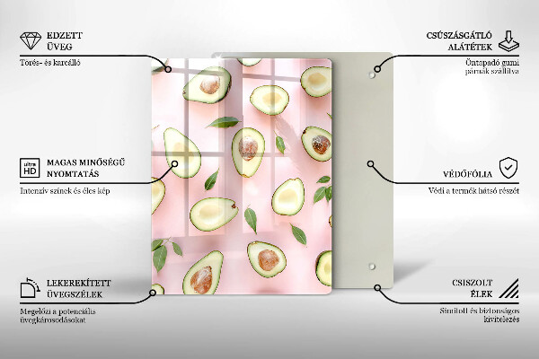 Tábua de corte de vidro Frutas e vegetais