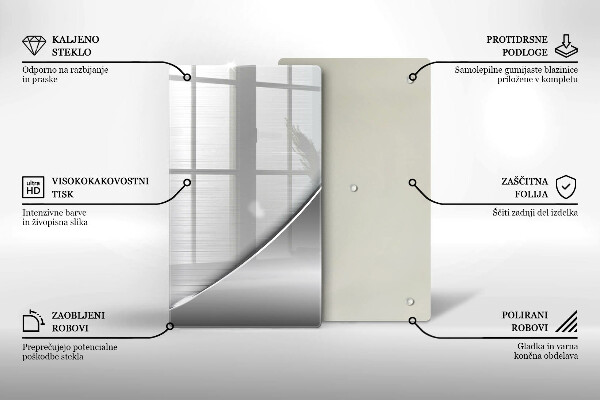 Tábua de cortar de vidro Formas metálicas