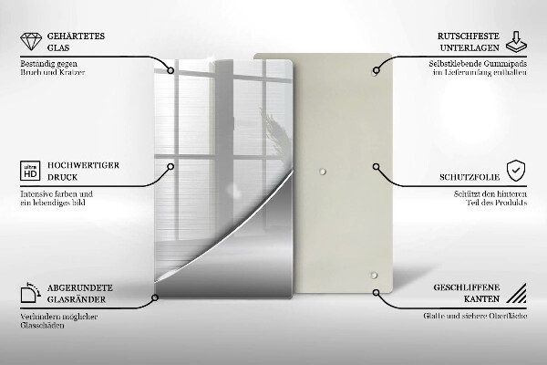 Tábua de cortar de vidro Formas metálicas