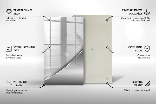 Tábua de cortar de vidro Formas metálicas