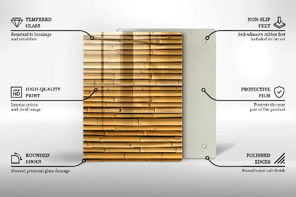 Tábua de cortar de vidro Formas metálicas