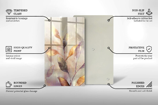 Tábua corte Folhas boho pintadas