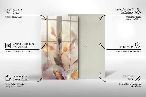 Tábua corte Folhas boho pintadas