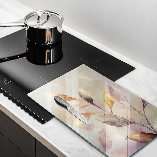 Tábua corte Folhas boho pintadas