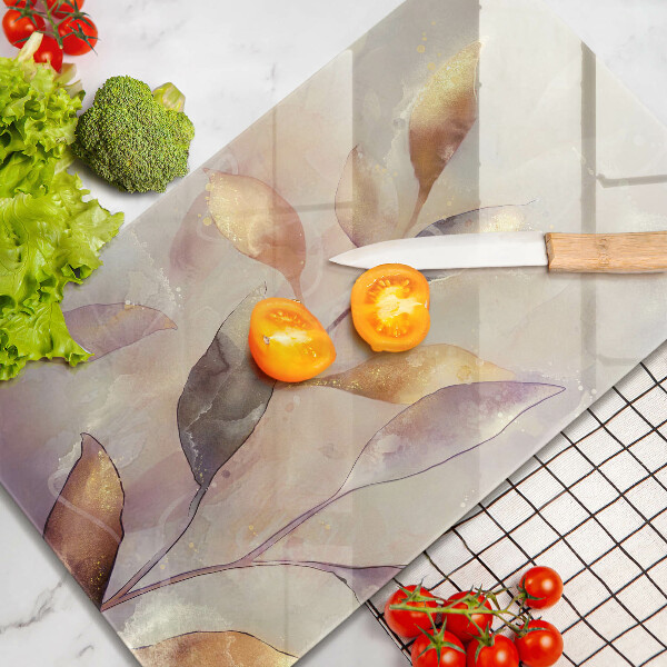 Tábua corte Folhas boho pintadas